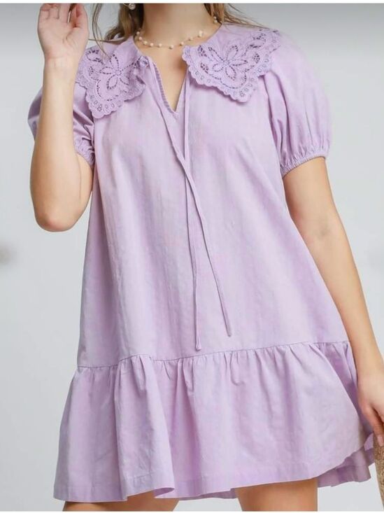 Umgee Dresses & Skirts - Umgee Lavender Ruffle Tie-Front Mini Dress